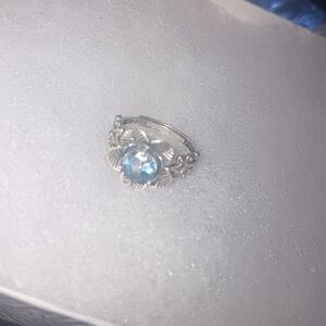Sterling Silver and Blue Gemstone Ring